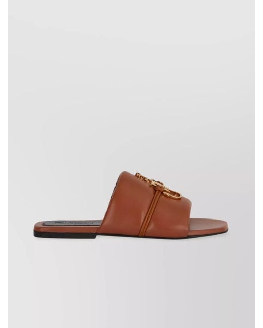 J.W. Anderson Brown Embellished Open Toe Flat Sole Mules