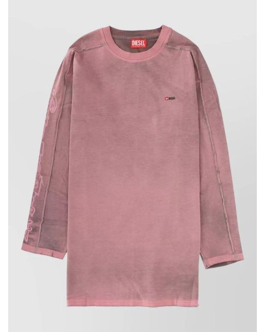 DIESEL Pink D Aliene Knit Mini Dress Crew Neck