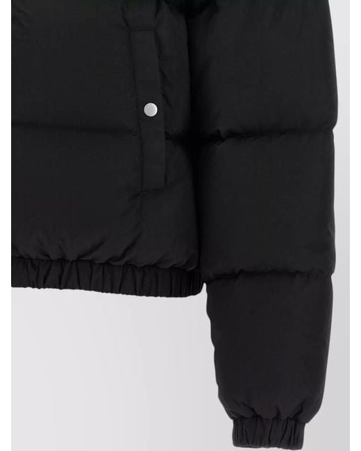 Ienki Ienki Black Hooded Down Jacket High Collar Quilting