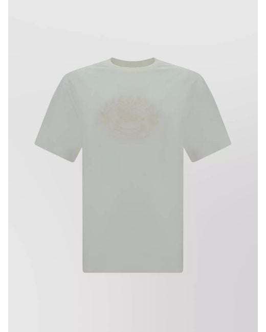 Burberry Gray Cotton Regular-Fit Logo-Embroidered T-Shirt for men