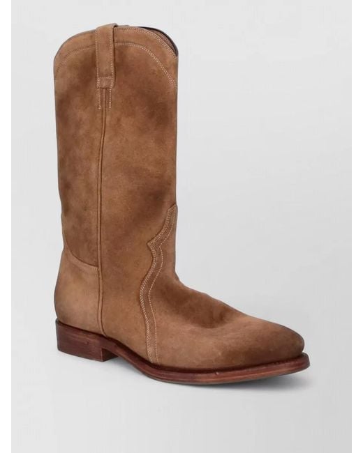 Jil Sander Brown Leather Ankle Boots for men