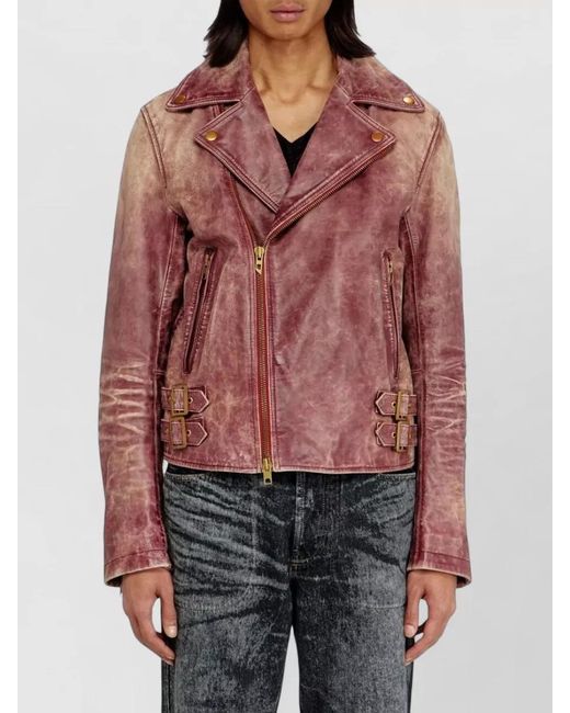 DIESEL Red Biker Blazer Regular Fit Contrast Stitching for men