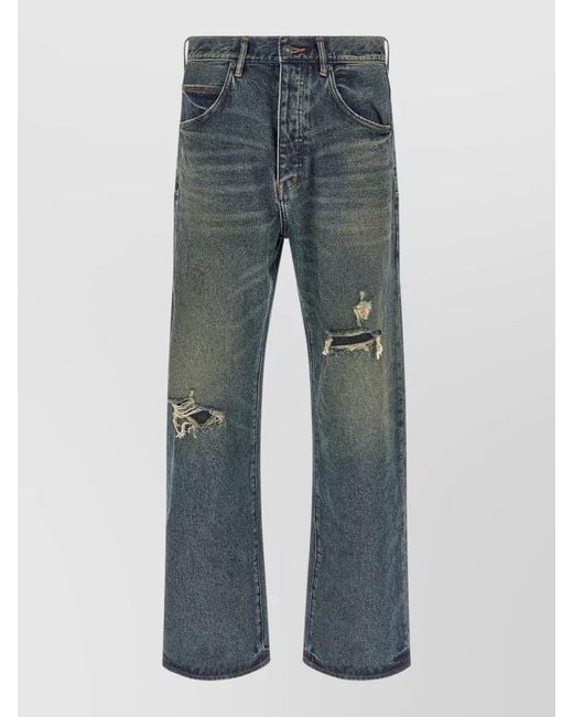 Purple Blue P018 Daily Denim Jeans Belt Loops for men