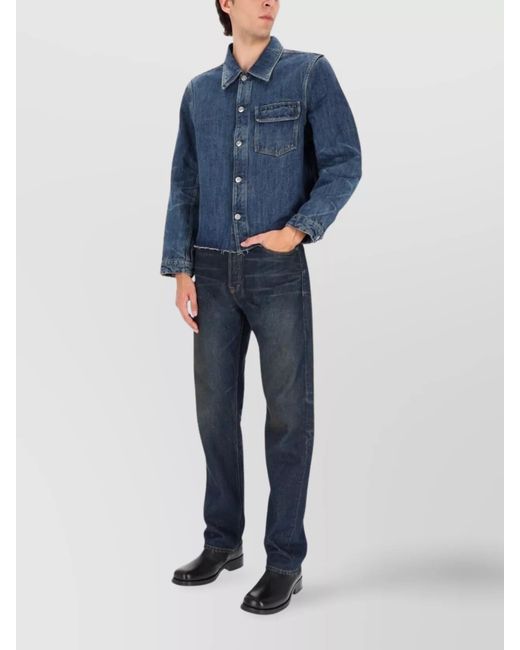 Our Legacy Blue Cropped Shirt Jacket for men