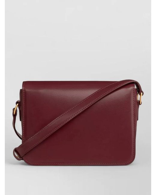 Céline Purple Glossy Calfskin Shoulder Bag