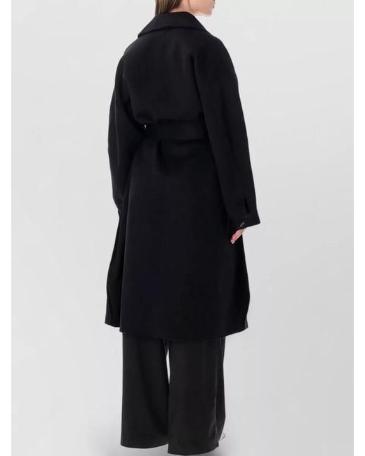 Frankie Shop Black Issen Wool Trench Coat Belted Design