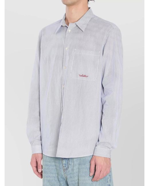 Valentino Garavani White Striped Cotton Long-Sleeve Shirt for men