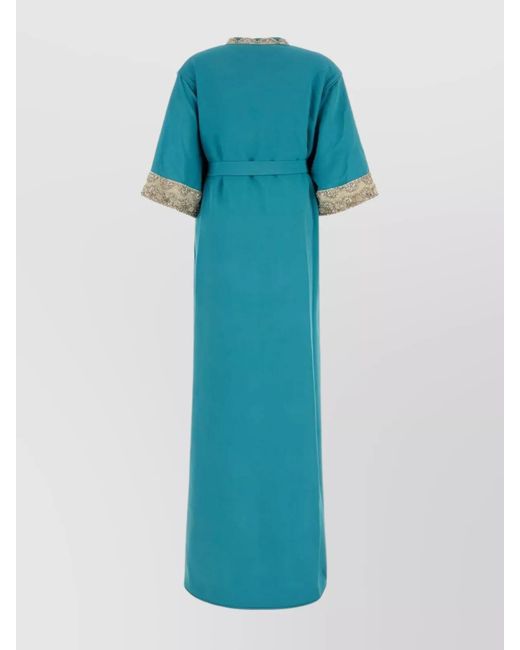 Valentino Garavani Blue Silk Crepe Maxi Dress