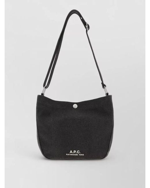 A.P.C. Black Canvas Small Besace Crossbody Bag for men