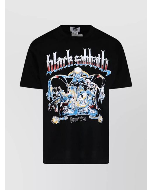 Junya Watanabe Black Crew Neck Graphic Print Short Sleeves for men