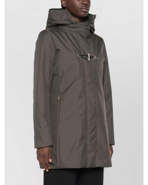 Fay Gray Quilted Hooded Parka Jacket