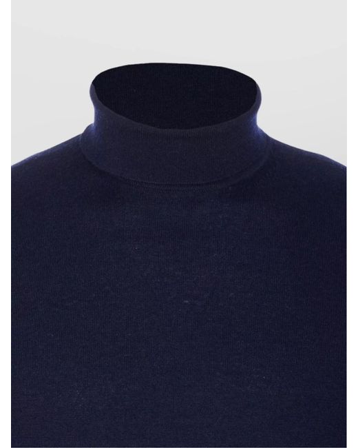 Gucci Blue Cashmere Fine-Knit Turtleneck Sweater for men