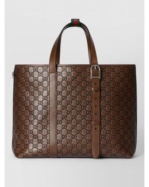 Gucci Brown Leather Briefcase for men