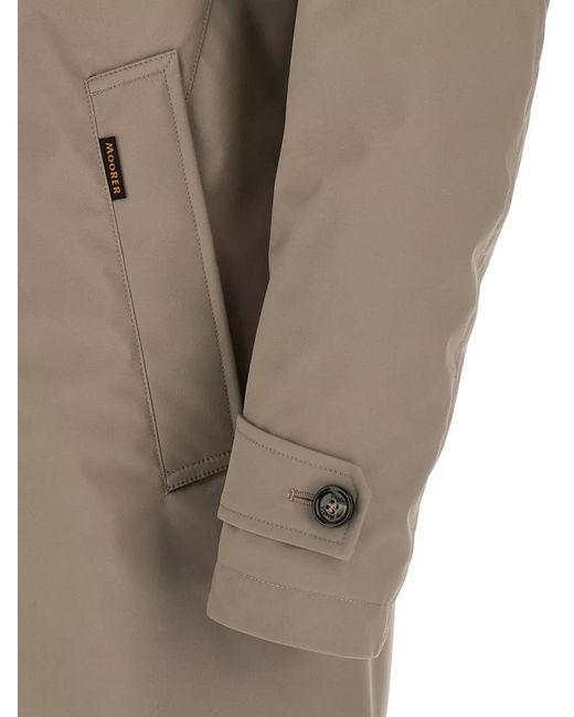 Moorer Natural Duca High Collar Jacket Adjustable Cuffs for men