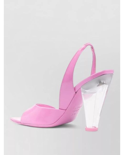3Juin Pink Bridget Slingback Sandals Transparent Tapered Heel