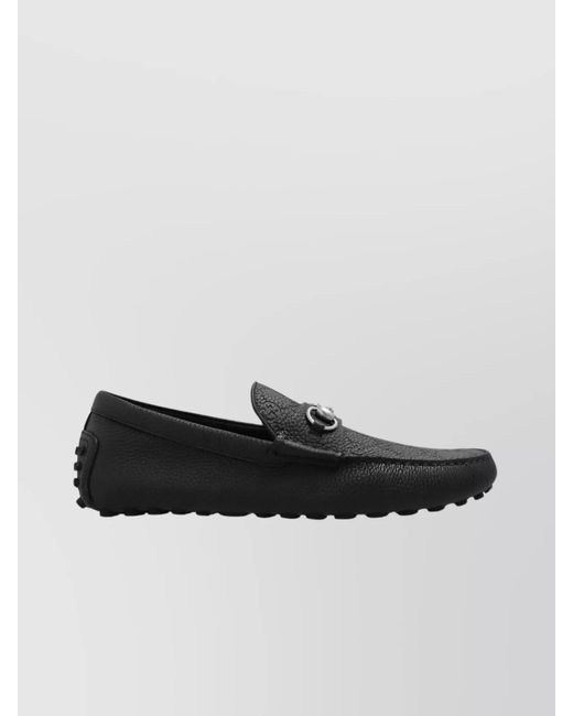 Gucci Black Leather Horsebit Loafers for men