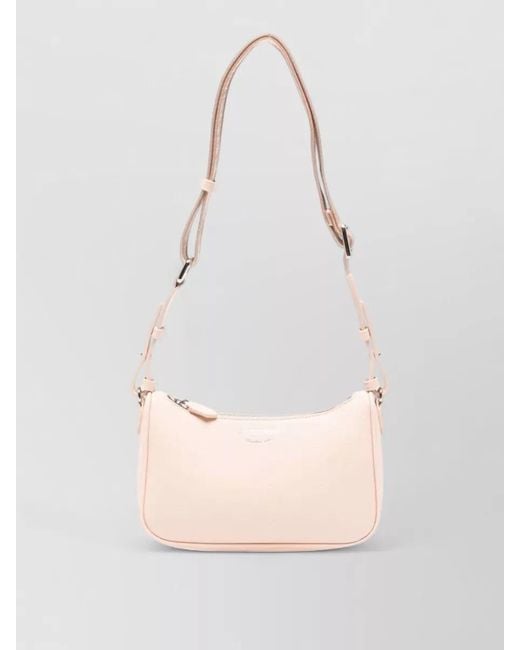Emporio Armani Pink Logo Strap Baguette Style Shoulder Bag