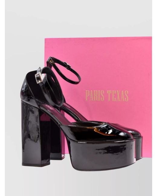 Paris Texas Metallic Platform Sandals Patent Finish Open Toe