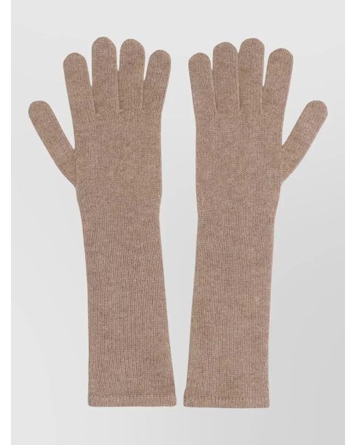 Max Mara Multicolor Long Ribbed Cashmere Knit Gloves
