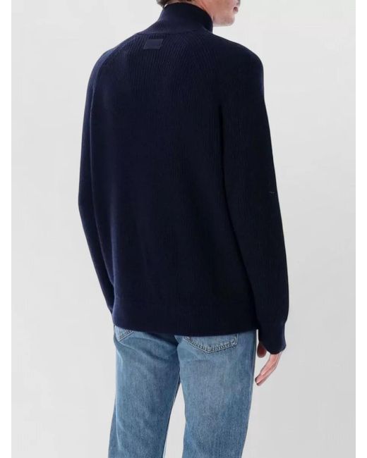 Isabel Marant Blue Zip Knit Jacket High Collar Long Sleeves for men
