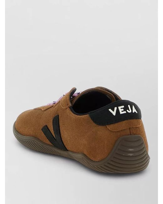 Veja Brown Jitsu Lace Up Sneakers Round Toe Suede for men