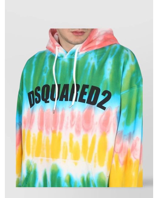 DSquared² Multicolor Tie-Dye Logo Cotton Hoodie for men