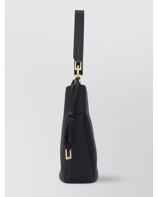 Ferragamo Black Medium Leather Hobo Bag