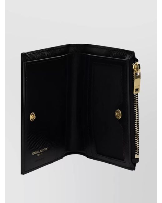 Saint Laurent Black Leather Quilted Bi-Fold Wallet
