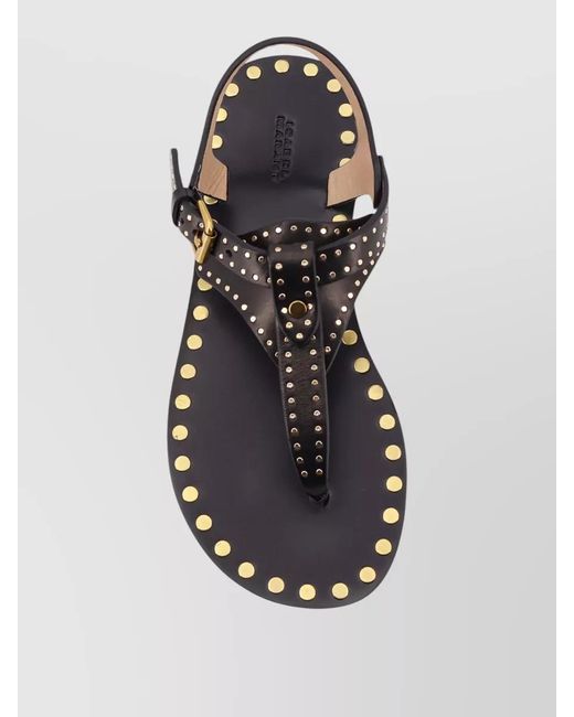 Isabel Marant Multicolor Leather Studded Flat Sandals