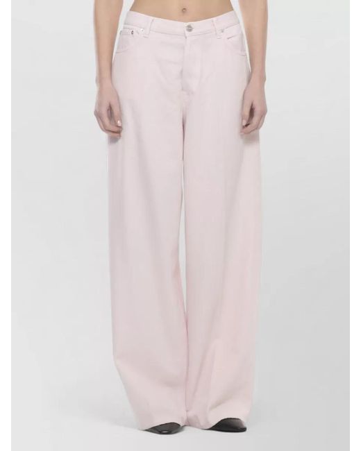 Dondup Pink Cotton Straight-Leg Jeans