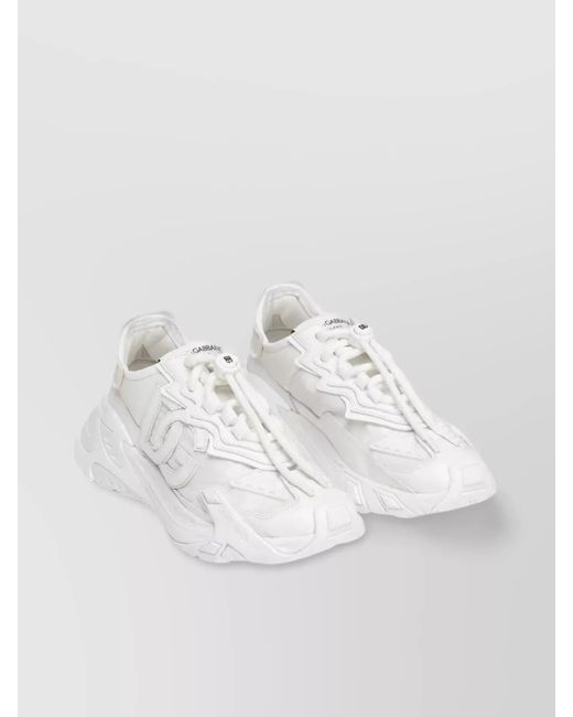 Dolce & Gabbana White Logo Low-Top Sneakers