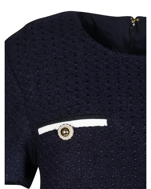 Self-Portrait Blue Bouclé Belted Mini Dress