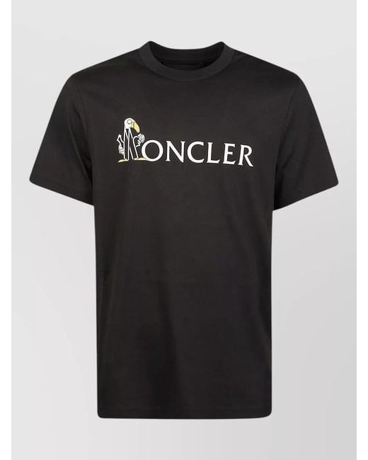 Moncler Black Cotton T-Shirt for men