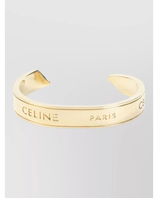 Céline Metallic Small Knotted Brass Open Cuff Bracelet