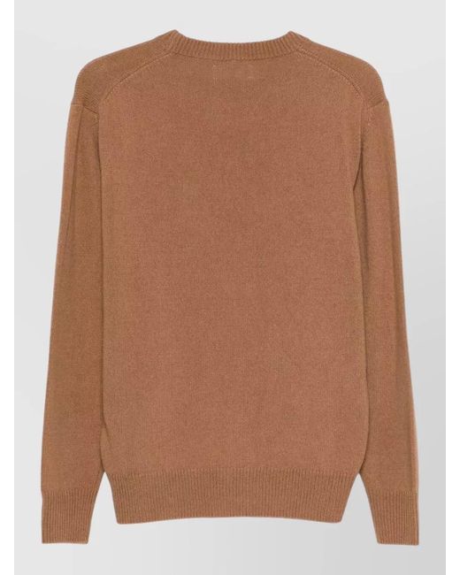 Lardini Brown Ribbed Wool And Alpaca Sweater for men