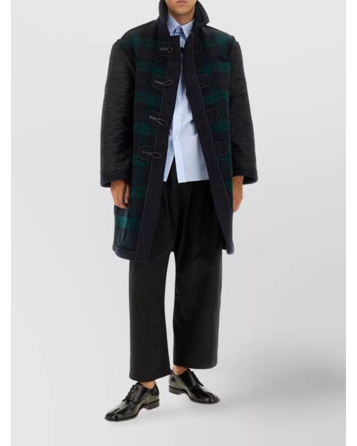 Maison Margiela Black Wool Reversible Duffle Coat for men