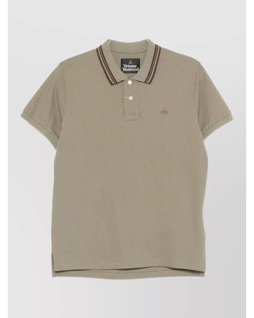 Vivienne Westwood Natural Striped Cotton Short-Sleeve Polo Shirt for men