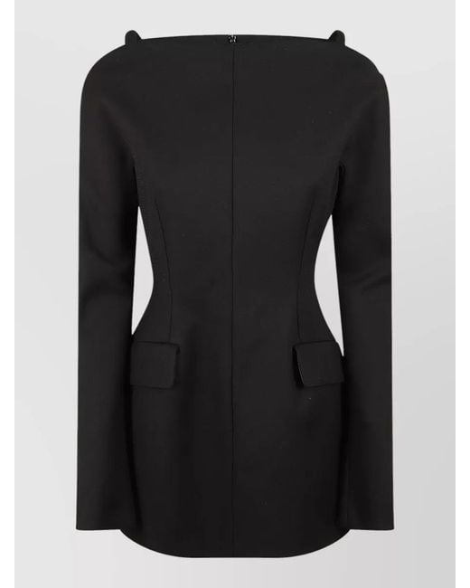 Max Mara Black Angus Cut Out Shoulder Jacket