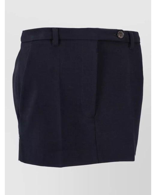 Miu Miu Blue Stretch Jersey Mini Skirt