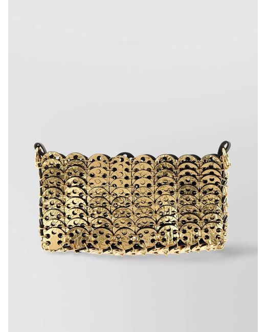 Rabanne Black 1969 Chain Mail Nano Leather Shoulder Bag