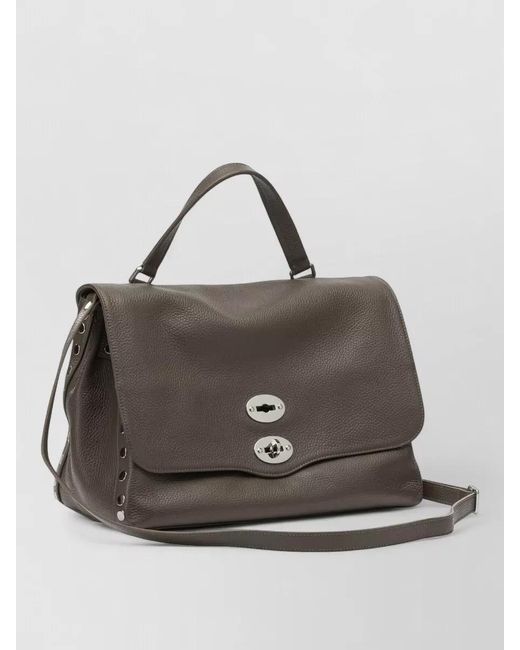 Zanellato Gray Leather Shoulder Bag