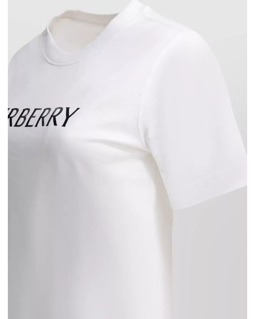Burberry White Cotton Logo-Print T-Shirt