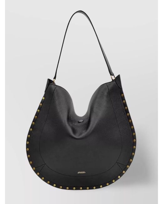 Isabel Marant Black Oskan Hobo Leather Shoulder Bag