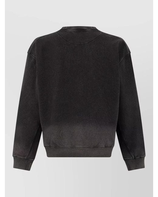 DIESEL Gray Crew Neck Sweatshirt Gradient Design for men