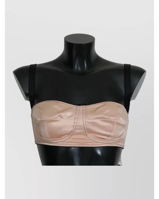 Dolce & Gabbana Black Silk Balconette Bra