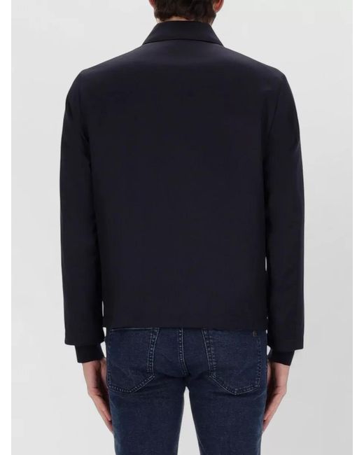 Boss Blue Virgin Wool Slim-Fit Lightweight Jacket for men