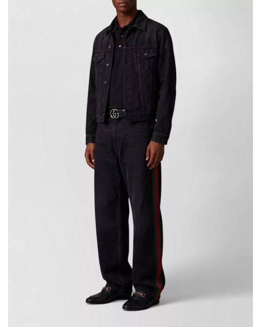 Gucci Black Denim Mid-Rise Relaxed-Fit Straight-Leg Jeans for men