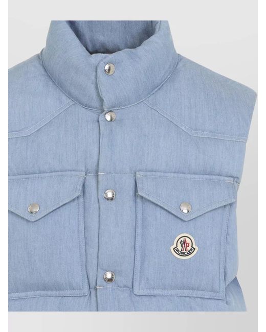 Moncler Blue Envional Padded Vest Technical Layering Piece for men