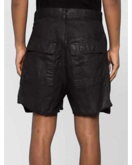 Rick Owens Black Cotton Regular-Fit Shorts for men