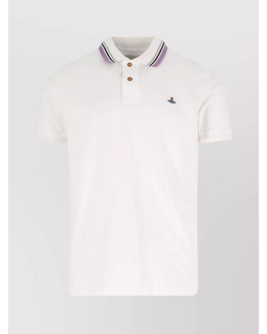 Vivienne Westwood White Cotton Short-Sleeve Polo Shirt for men